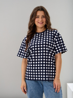 Футболка Фк-193/синий-крупныйгорох