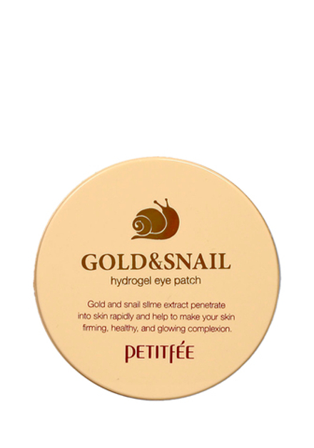 Petitfee Gold & Snail Hydrogel Eye Patch Гидрогелевые патчи для глаз с коллоидным золотом и муцином улитки