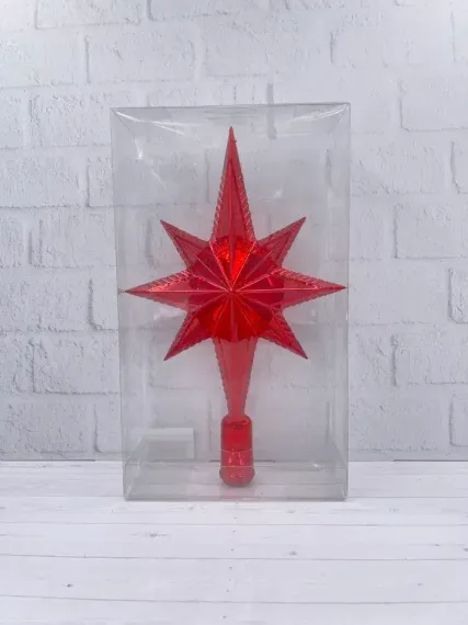 Елочная макушка Звезда Востока 25 см., пластик, красный, Christmas DeLuxe (89603)