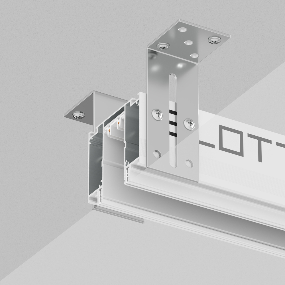 TR2014-WH Профиль-трек SLOTT for DENKIRS SMART, для натяжных потолков, 2 м, алюминий, белый
