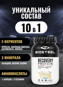 Протеин сывороточный Biosteel Recovery Protein Plus Шоколад, 1800 г, 25 порций
