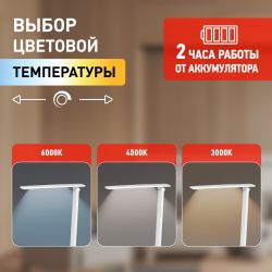 Настольный светильник ЭРА NLED-510-8W-W светодиодный аккумуляторный белый