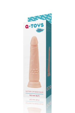 Телесный фаллоимитатор A-toys с присоской и шишечками - 16,5 см.