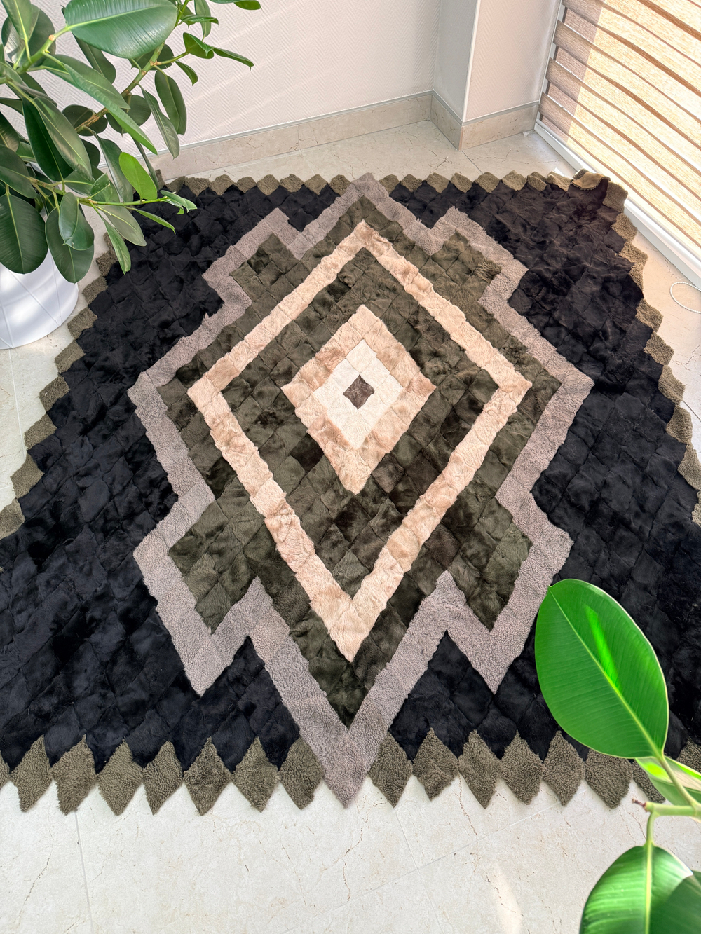 Покрывало меховое ковер из шкуры овчины