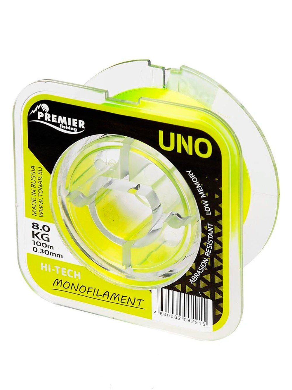 Леска для рыбалки Premier Fishing UNO F.Yellow Nylon 0,18mm/100m (PR-U-Y-018-100)