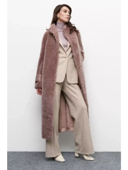 Шуба женская чебурашка тедди, сиреневая, SilverFox