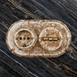 Розетка с З.К., керамика, цвет мрамор B1-101-09