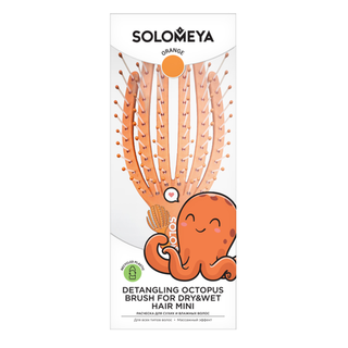 Расческа для волос оранжевый осьминог SOLOMEYA Detangling Octopus Brush For Dry Hair Mini Orange