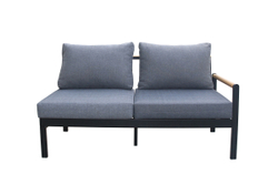Софа из алюминия MAYA 2-х местная с левым подлокотником темный графит