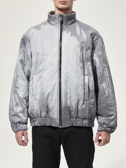 Бомбер стеганый вареный "Беломорканал". Сине-бурый