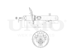 Амортизатор газовый передней подвески правый UNIO SAB-10369