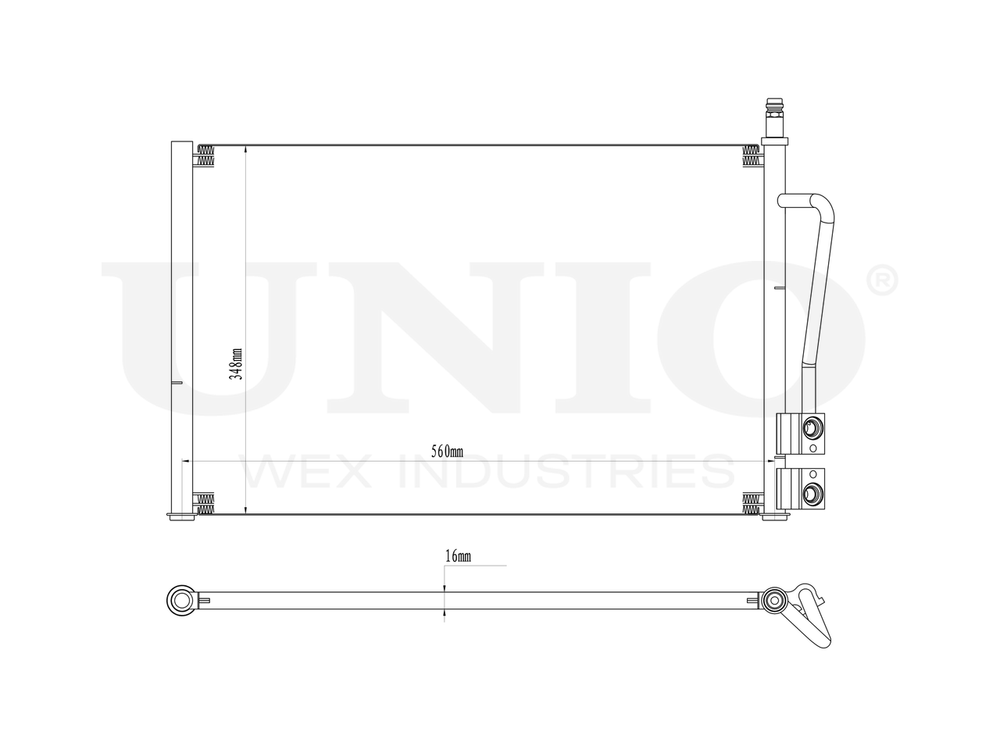 Радиатор кондиционера UNIO RAD-30003