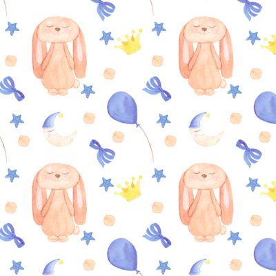 Зайчик с шариками и полумесяцем