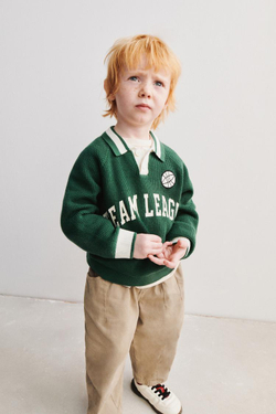 ZARA БРЮКИ BAGGY ИЗ САРЖИ, РЫЖЕВАТО-КОРИЧНЕВЫЙ