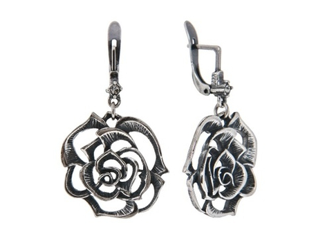 "Ле Буфе" серьги в серебряном покрытии из коллекции "Сотуар" от Jenavi с английским замком