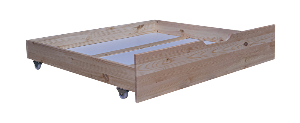 Выдвижной ящик под кровать из сосны, 198х94х19 см, на колесиках, в натуральной отделке (новый)