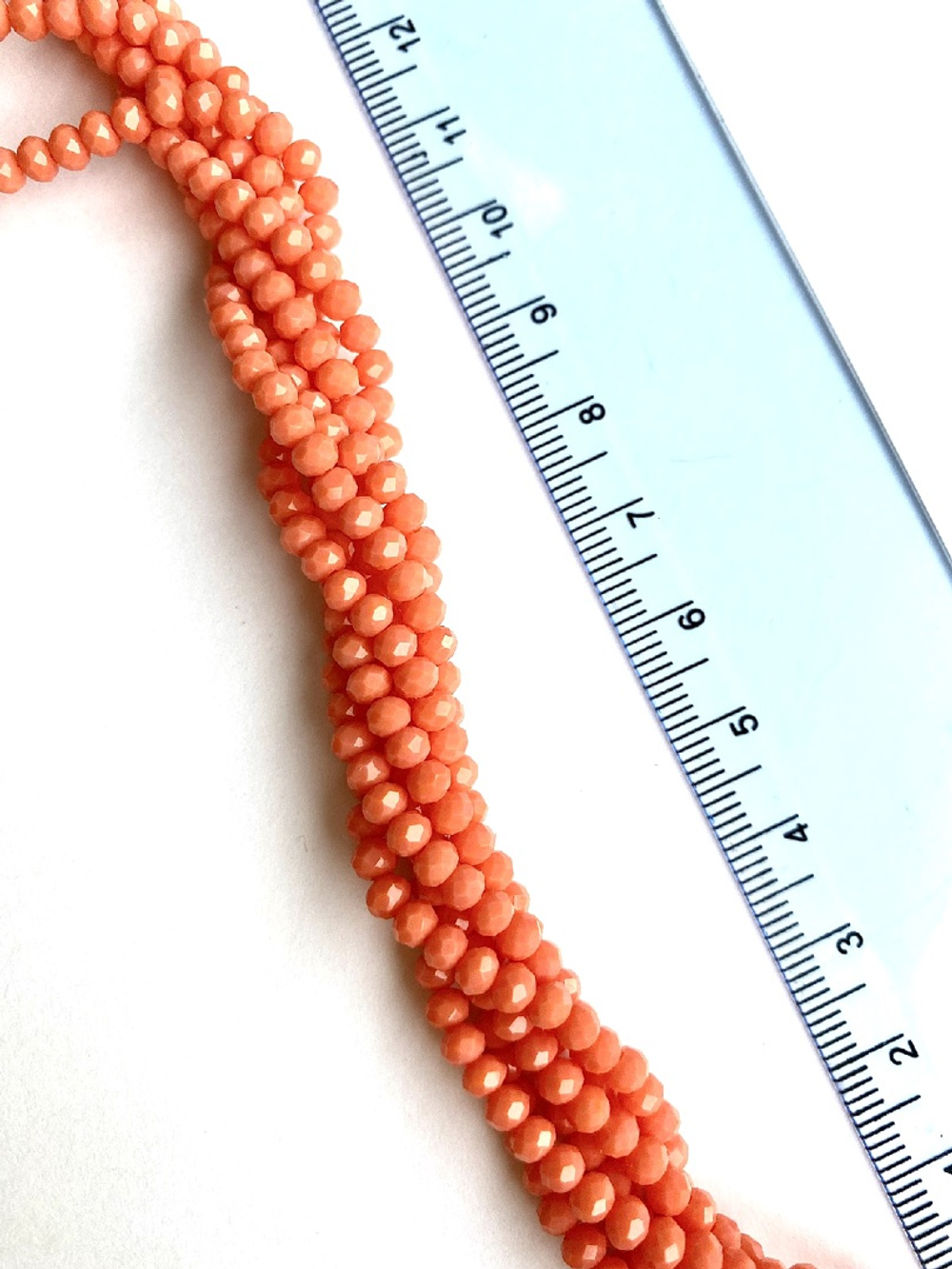 сгр32-к Стекло гранёное рондель, 3мм, коралловый