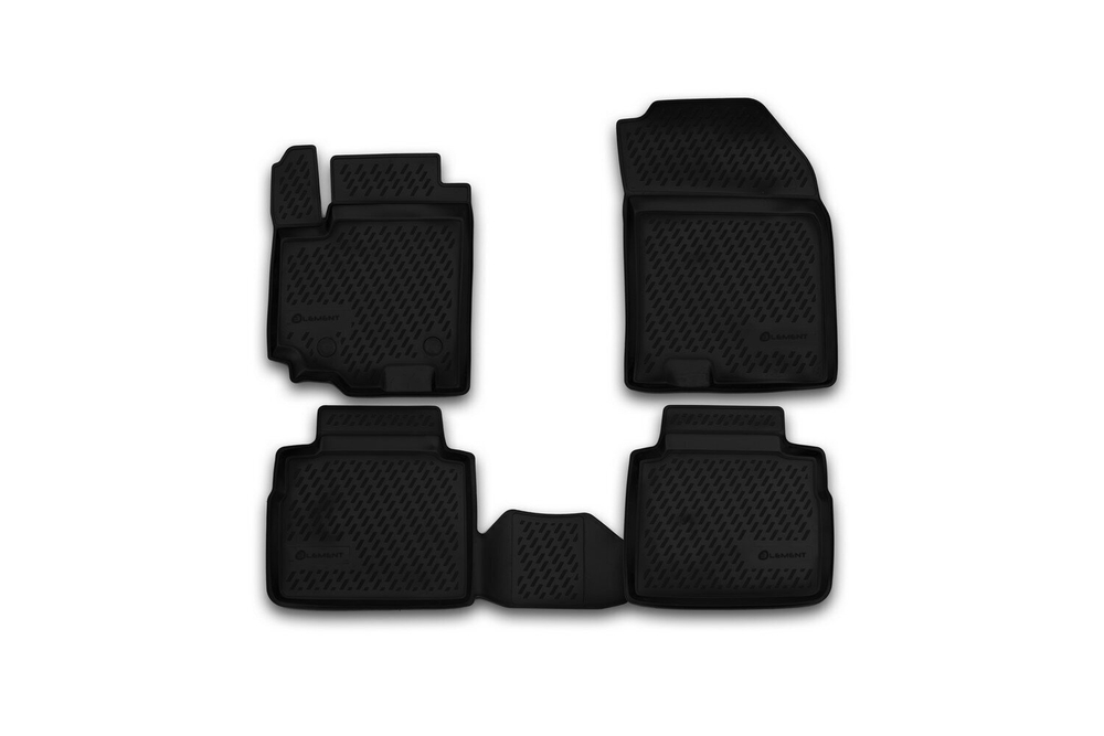 Коврики Standard, в салон SUZUKI SX-4, 2013- , 4 шт. (полиуретан, чёрные) Element.CARSZK10003