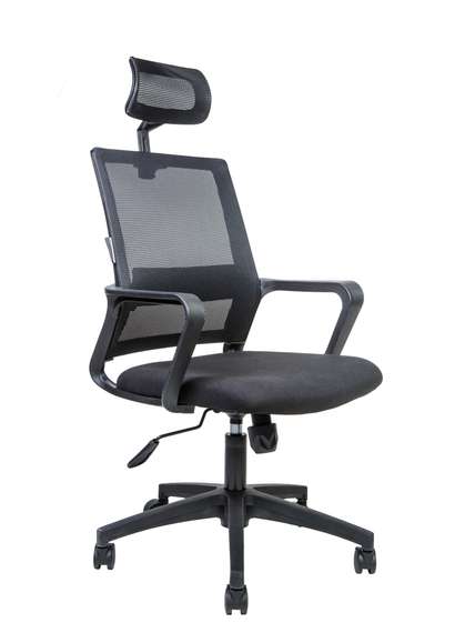 Кресло офисное Норден / Бит / черный пластик / черная сетка / черная ткань