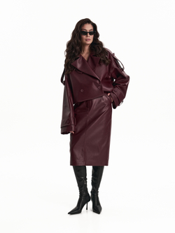 Косуха экокожа в бордовом цвете