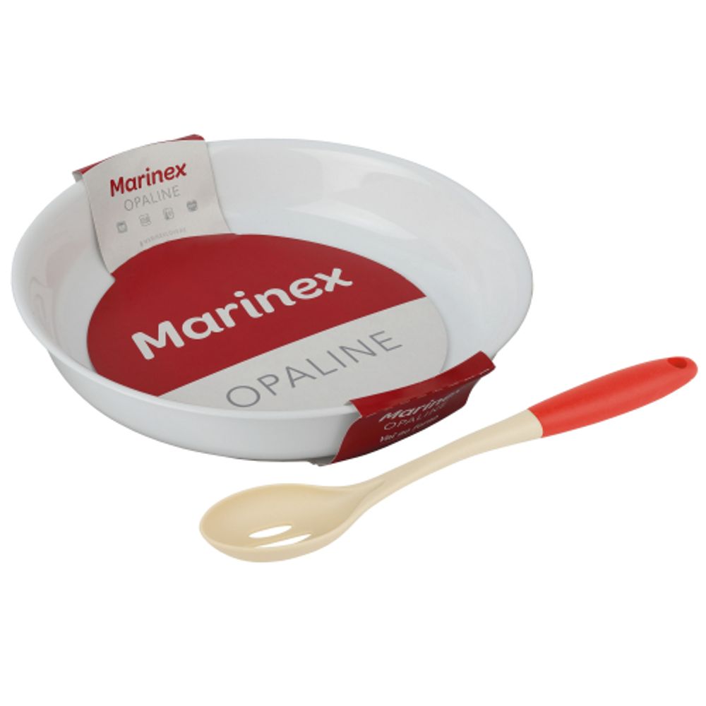 Форма для запекания Marinex 6859 + WKSS24-002 2 л опаловая круглая + ложка в подарок | Marinex