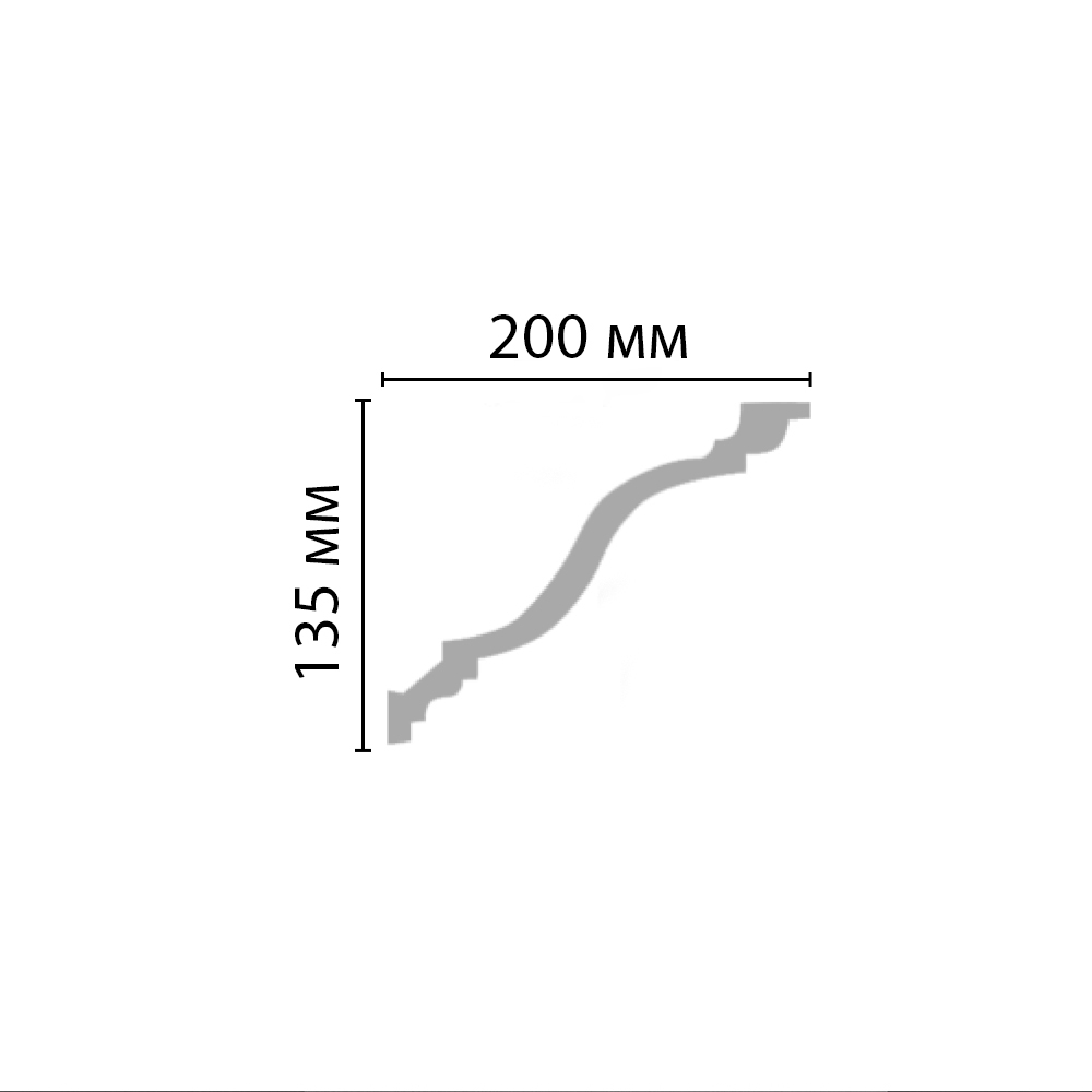 Плинтус потолочный гладкий Decomaster 96272 200х135х2400мм