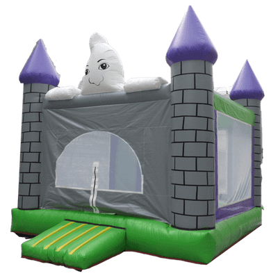 Детский надувной батут "Замок каспера" с крышей