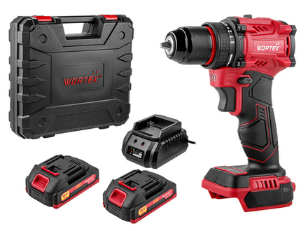 Аккумуляторная дрель-шуруповерт WORTEX LX BD 1815-1 Li 18В, 45 Нм, 2*1.5 Ач, патрон 10 мм, бесщёт.