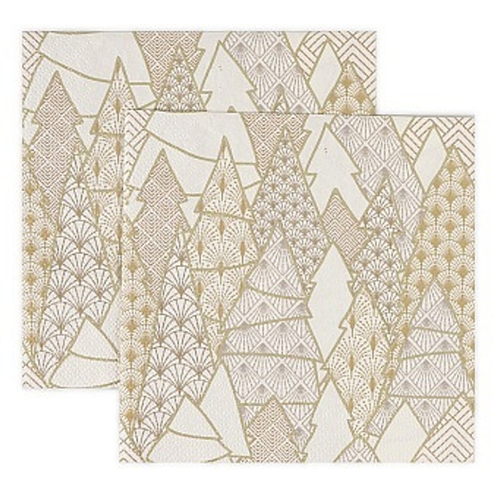 Сервировочные салфетки, Золотые Ели, Белый, 33*33 см, 20 шт.