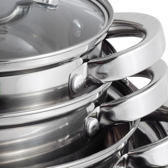 Набор кастрюль 6 предметов Kamille KM-5630S (4,5 л; 5,8 л; 7,8 л) из нержавеющей стали