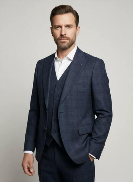 Мужской классический костюм (синий) В42