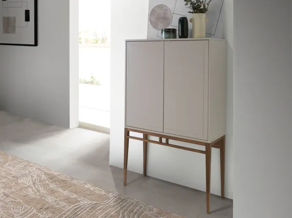 Буфет Angel Cerda CP1709 /3073 жемчужно-серый с ножками из ореха