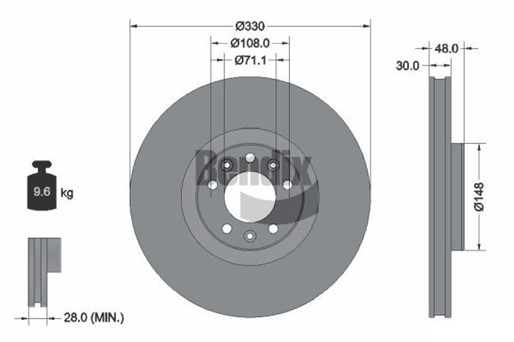BENDIX Braking - BDS1439-BEN - Brake Disc