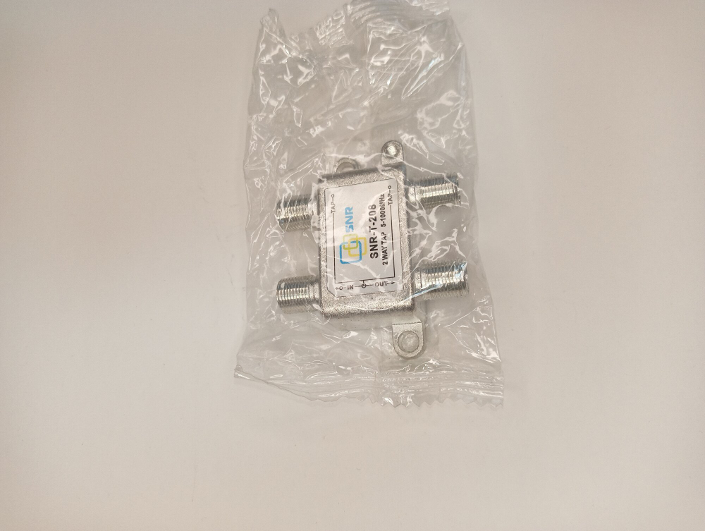 Ответвитель абонентский SNR-T-208 на 2 отвода, вносимое затухание IN-TAP 8dB.