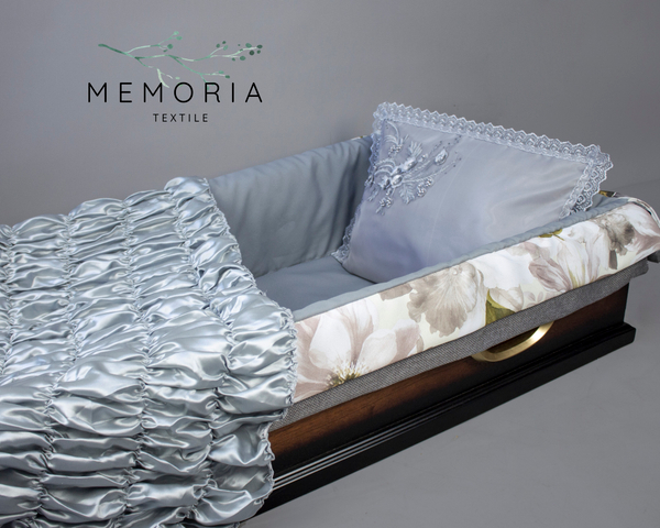 Комплект ритуальный "Орхидея-1" с постелью серый