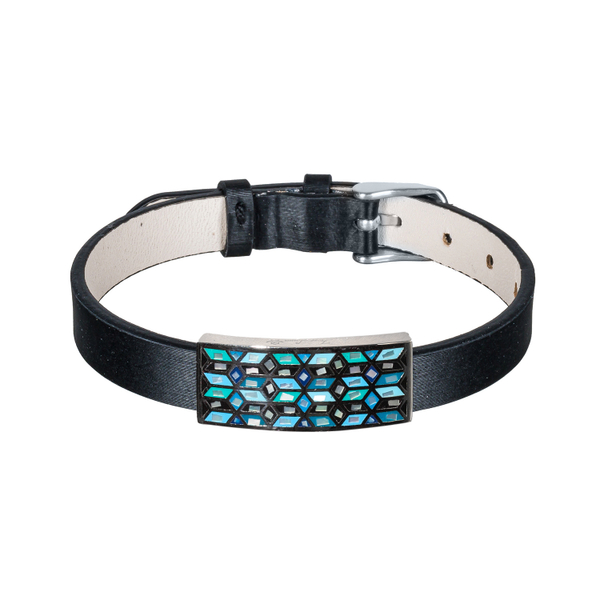 Браслет Fiore Luna на кожаном черном ремешке CB03209-1A S