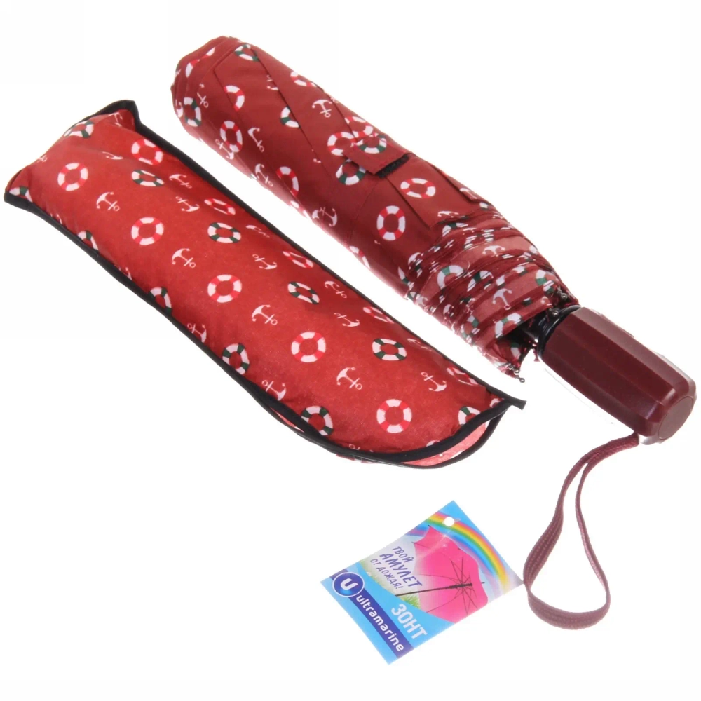 Зонт женский полуавтомат «Классический» d-100см, микс 6 цветов, длина в слож. виде 30см