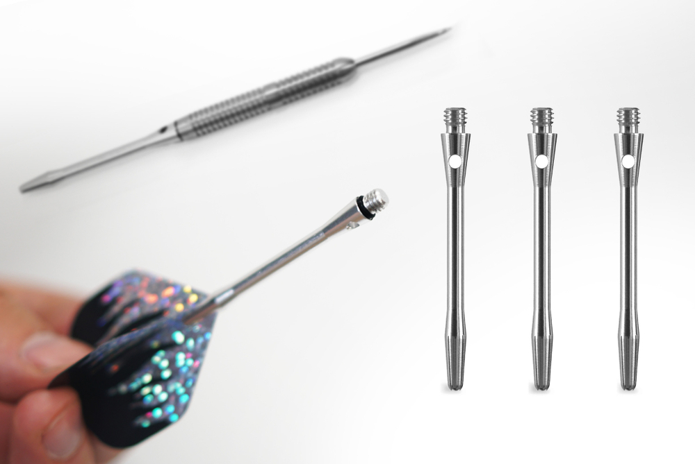 Комплект алюминиевых серебристых хвостовиков 53мм