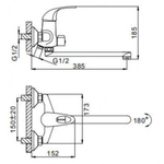 Смеситель для ванны, Frap, с картриджем, хром, F2202