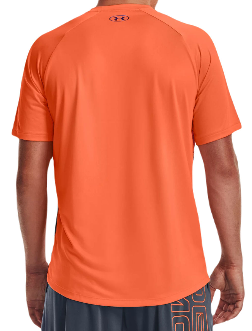 Футболка мужская теннисная Under Armour Men's UA Tech Fade Short Sleeve - orange blast/black