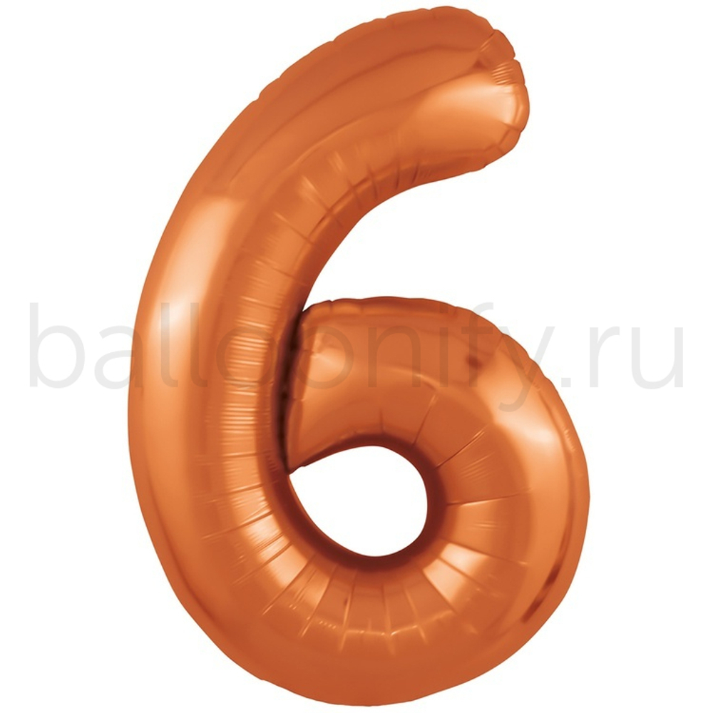 Шар ЦИФРА 6 Папайя 40" 102 см