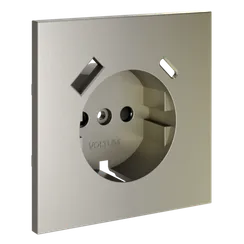 Накладка для розетки с заземлением и защитными шторками, с USB A+C, S70 (шелк) vls001004