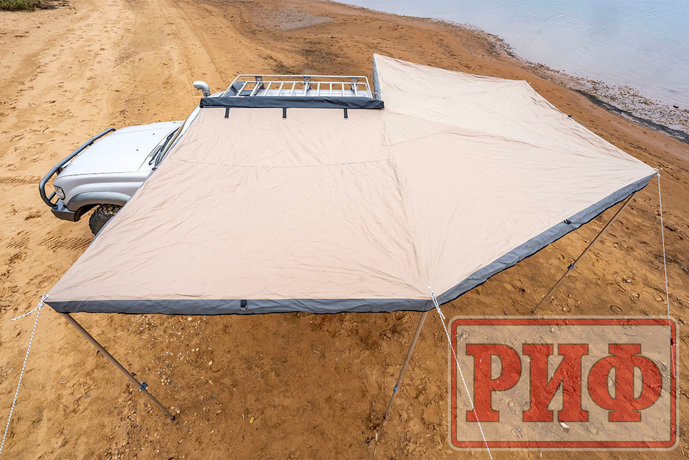 Маркиза автомобильная комбинированная (прямоугольная с веерной частью) 2,0х2,0 м (левая) РИФ