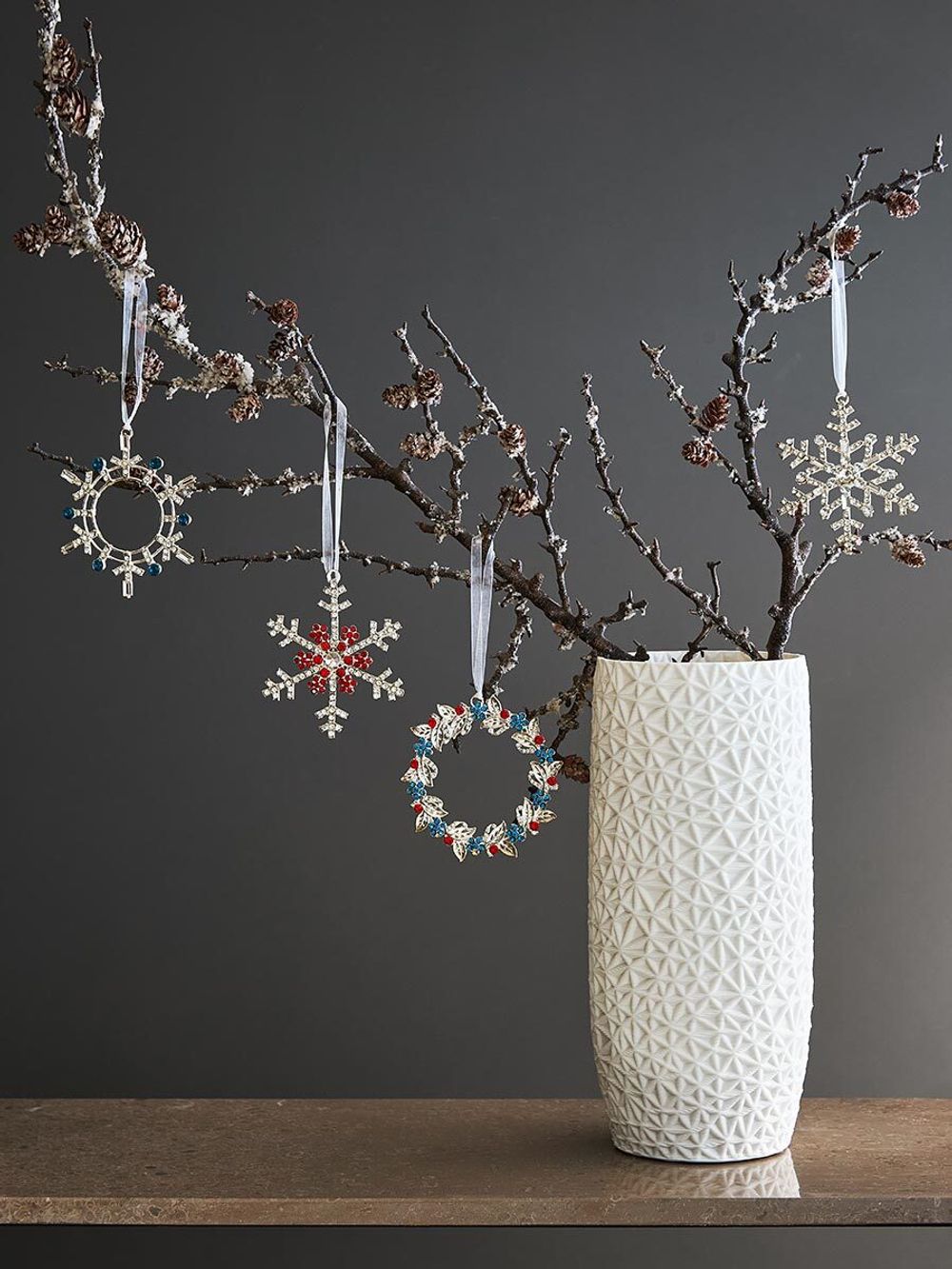 Набор елочных украшений Christmas diamonds из коллекции New Year Essential, 4 шт.