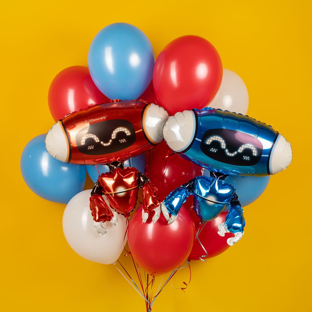 Шар (27''/69 см) Фигура, Робот, Красный, 1 шт.