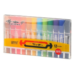 Маркер перманентный, двусторонний, Yongci, 21 мм, наконечник 5 и 2 мм, 12 шт, разноцветные