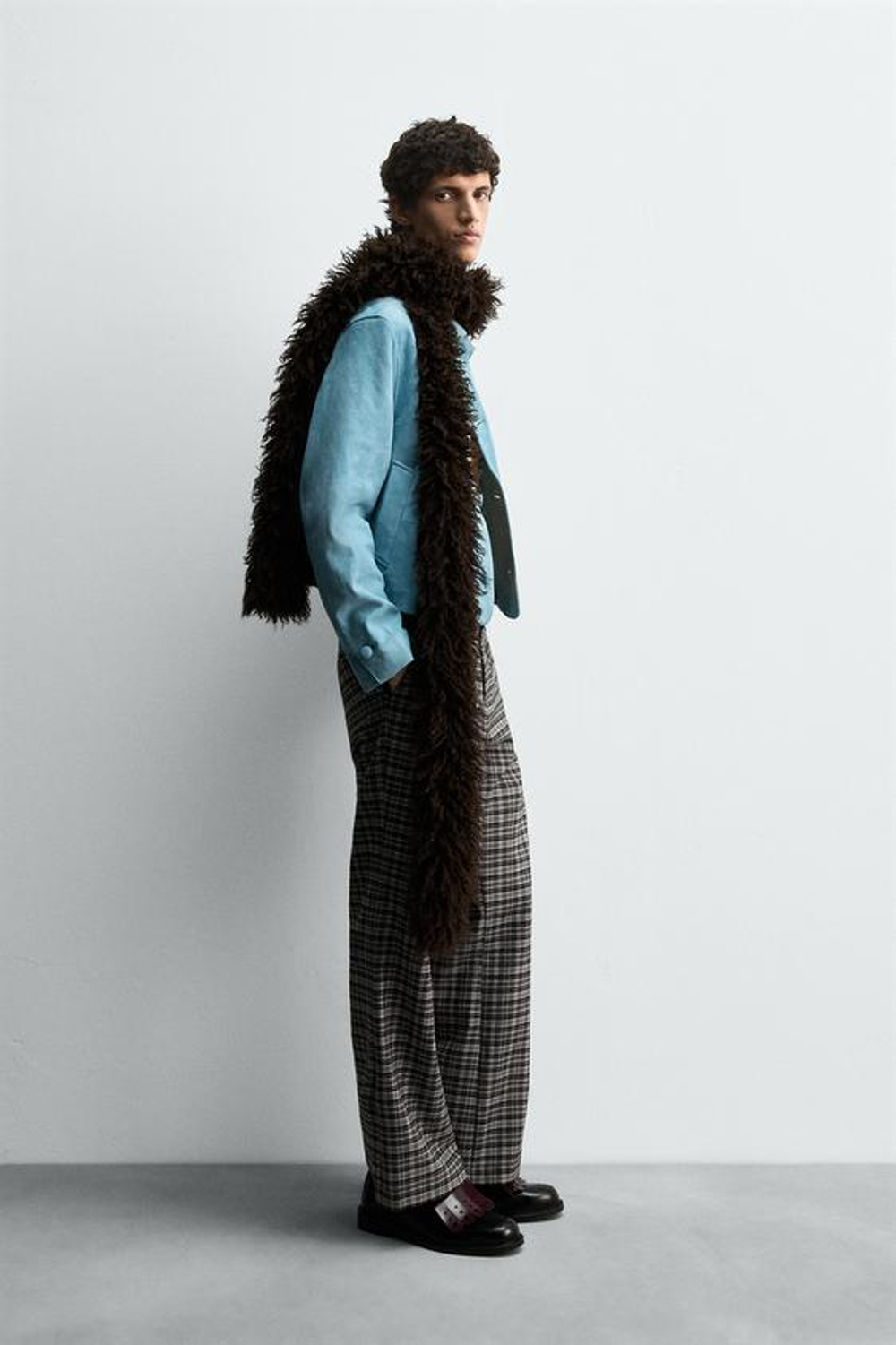 ZARA HARRY LAMBERT X DISNEY ЗАМШЕВАЯ КУРТКА, СИНИЙ