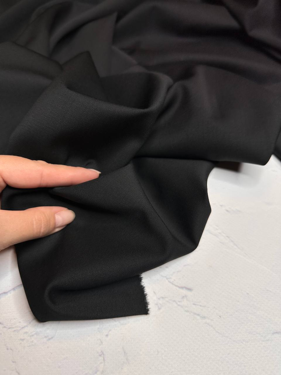 Костюмно-плательная однотонная шерсть с шелком (Marzotto, 85%шерсть/15%шелк, Ночь без звезд, 157, 280 гр/м2)