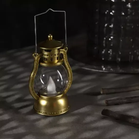 Светодиодный Золотистый фонарь 8×12×6 см., пластик, батарейки, теплые LED, Luazon Lighting (4357294)