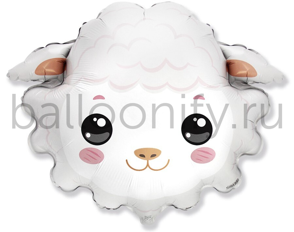 Шар (30''/76 см) Фигура, Голова, Нежная Овечка, 1 шт.